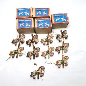 Vintage Christmas Around the World Carousel Horse Ornaments House of Lloyd Lot10